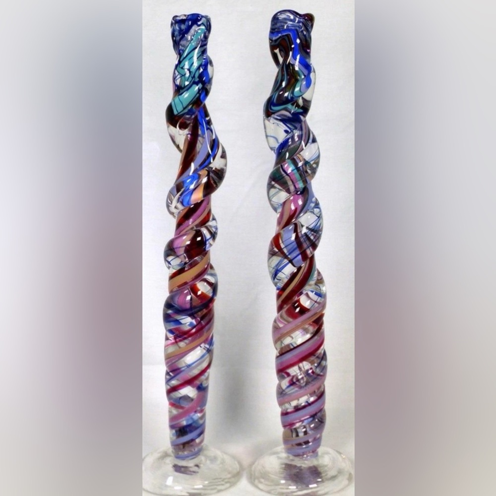 David Goldhagen COLLECTIBLE HANDBLOWN GLASS CANDLEHOLDERS NEW RARE